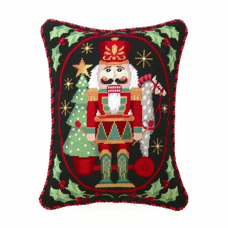 PUESTA EN ESCENA Nutcracker Needlepoint Pillow with Pull Toy PU3128303